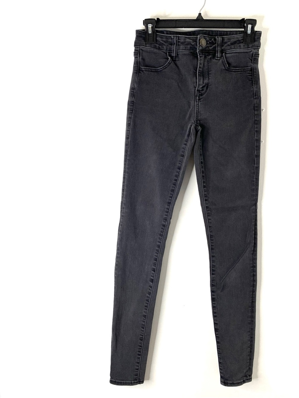 American Eagle Black High Rise Jeggings Stretch Skinny Long Inseam Classic Fit